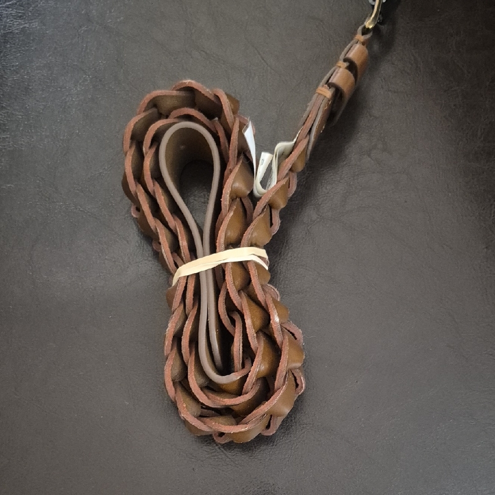 Men's Braided Leather Belt - Brown